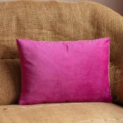 Rectangular Velvet and Linen Backed Cushions