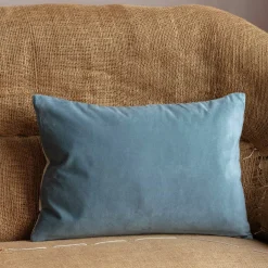 Rectangular Velvet and Linen Backed Cushions
