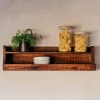 Recycled Wood Two Tier Shelf 80cm