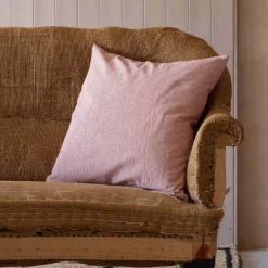 Red Narrow Stripe Square Cushion
