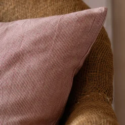 Red Narrow Stripe Square Cushion