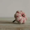 Red Painted Flower Knob