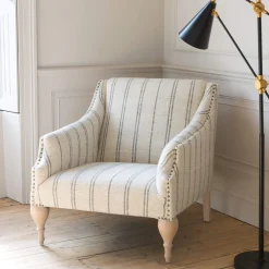 Renée Linen Stripe Armchair