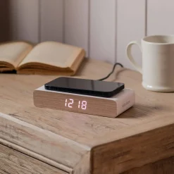 Retro White LED Alarm Clock Phone Charger