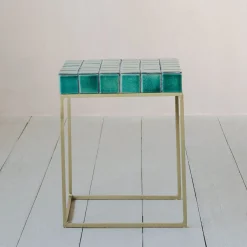 Rhia Green Tile Side Table