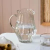 Ridged Clear Glass Jug