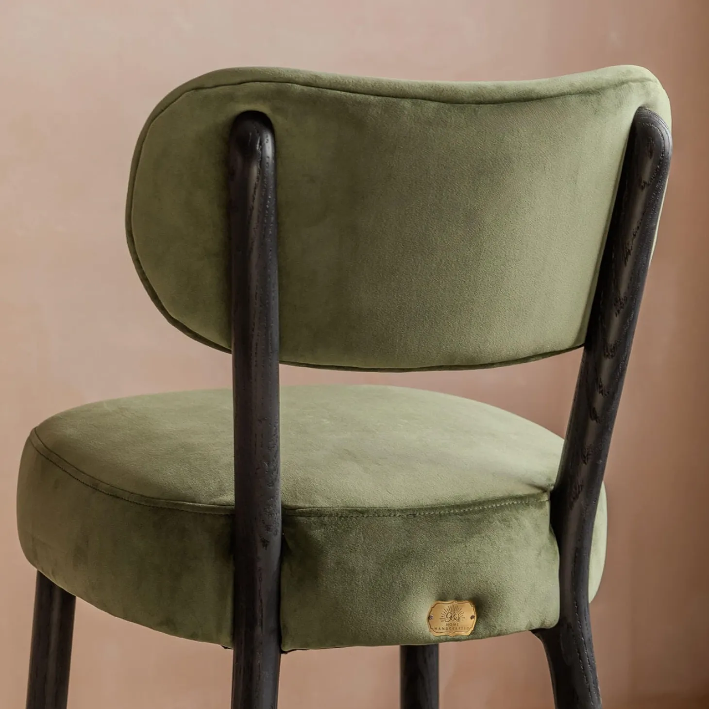 Rigby Moss Green Velvet Kitchen Stool