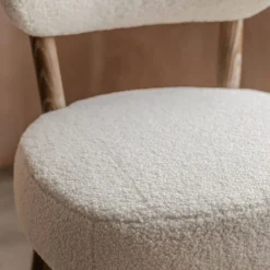 Rigby White Bouclé Kitchen Stool