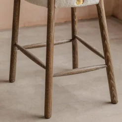 Rigby White Bouclé Kitchen Stool