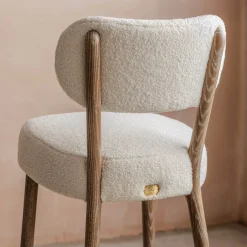 Rigby White Bouclé Kitchen Stool