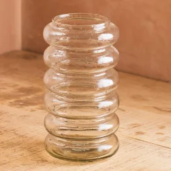 Ringed Speckled Glass Vase