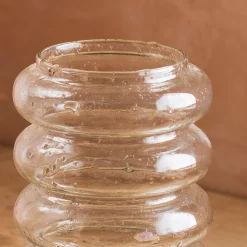Ringed Speckled Glass Vase