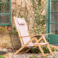 Riviera Pink Stripe Deck Chair