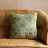 Romy Embroidered Velvet Square Cushion