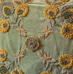 Romy Embroidered Velvet Square Cushion