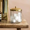 Rosalie Antique Gold Glass Storage Container