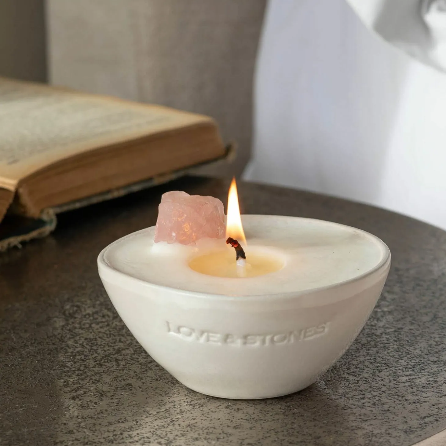 Rose Quartz Natural Wax Candle