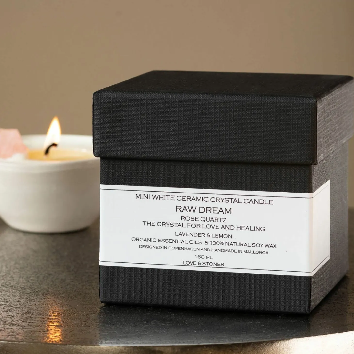 Rose Quartz Natural Wax Candle