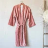 Rose Velvet Kimono Dressing Gown - Large/Extra Large