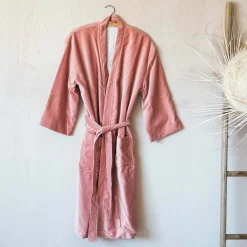 Rose Velvet Kimono Dressing Gown - Large/Extra Large