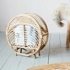 Round Cane Magazine Rack