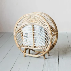 Round Cane Magazine Rack