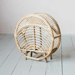 Round Cane Magazine Rack