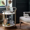 Round Drinks Trolley with Marble Shelves