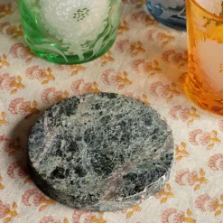 Round Green Marble Coaster