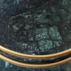 Round Green Marble Drinks Trolley