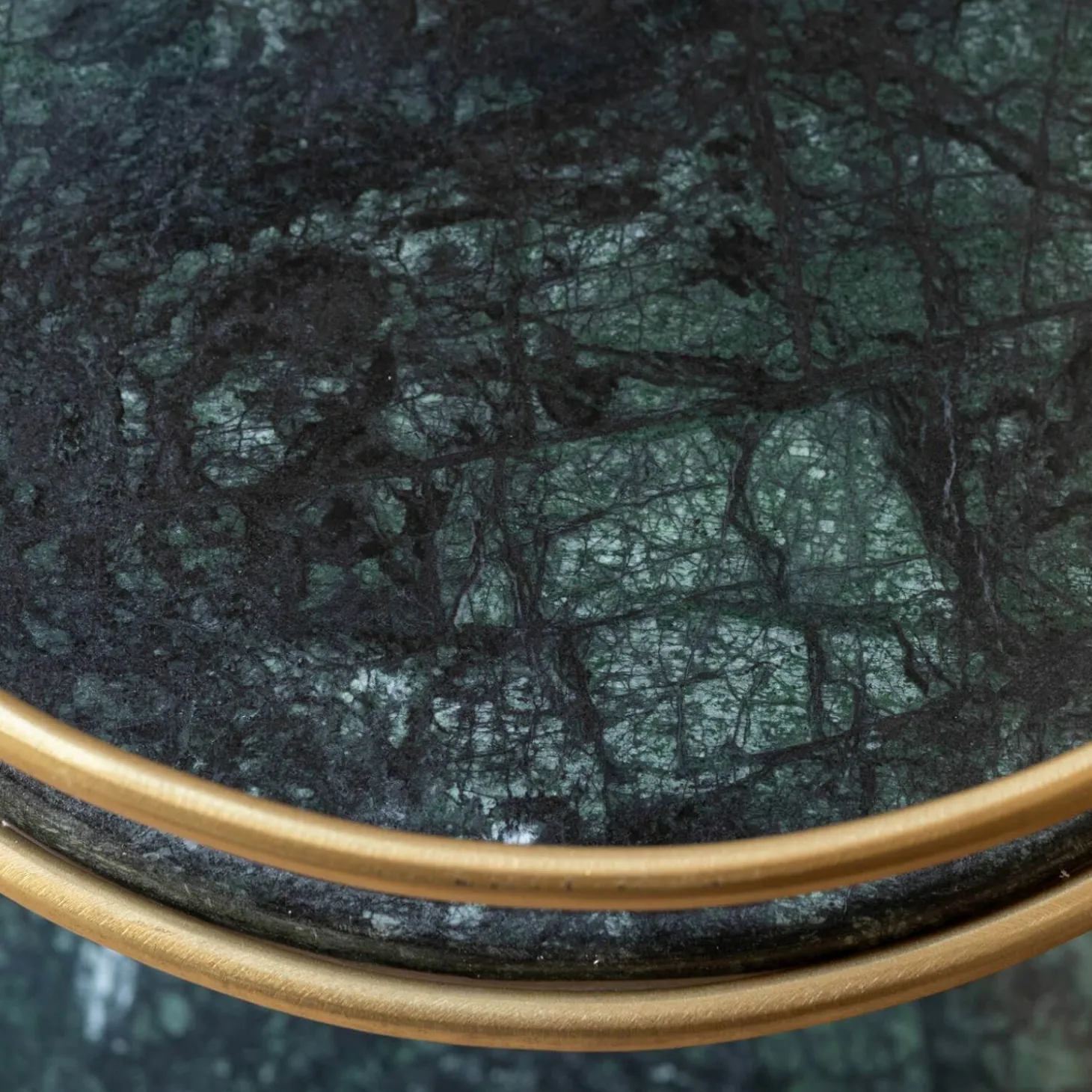 Round Green Marble Drinks Trolley
