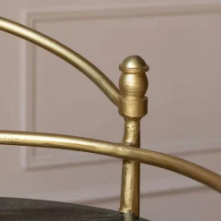 Round Green Marble Drinks Trolley