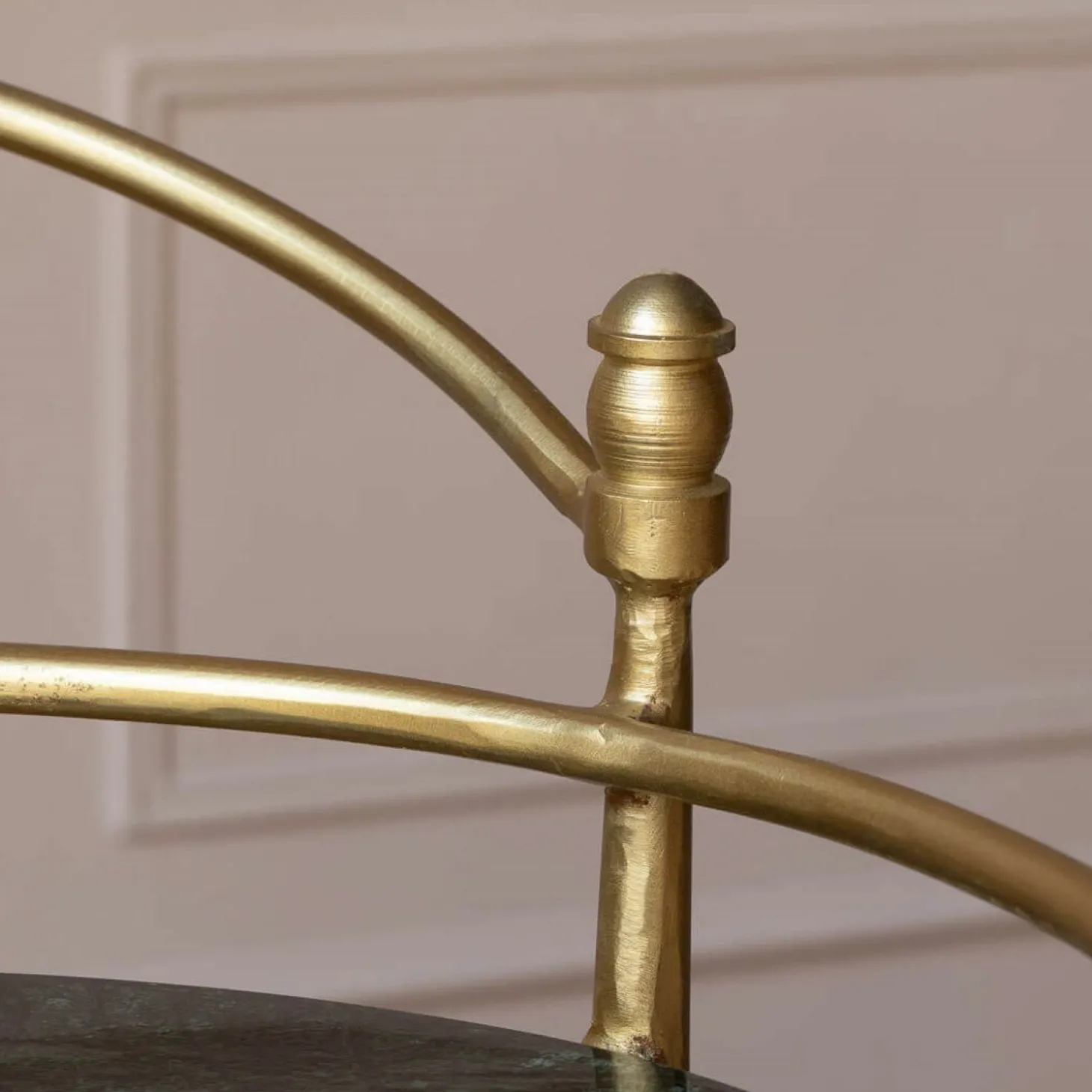 Round Green Marble Drinks Trolley
