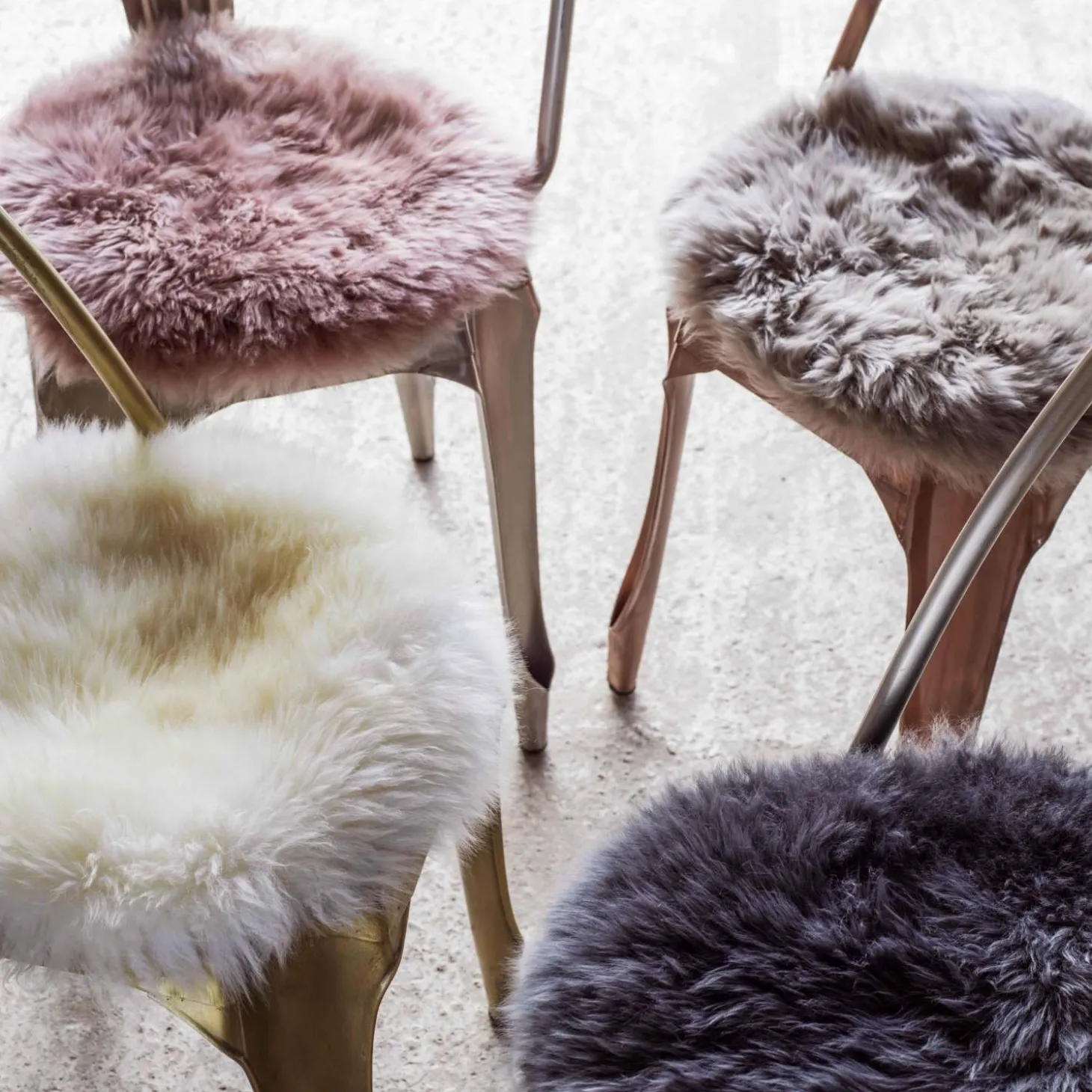 Round Sheepskin Seat Pads