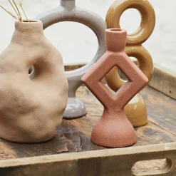 Rust Diamond Candle Holder