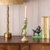 Sage Green Ceramic Parrot Candle Holder