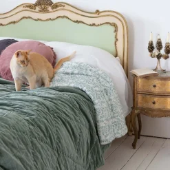 Sage Green Velvet Quilts with Printed Reverse