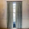 Sage Green Velvet Single Curtains