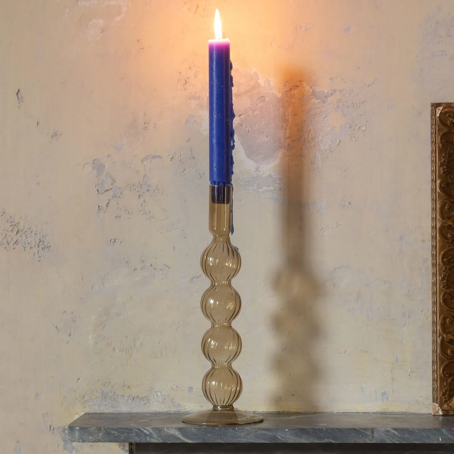 Sand Brown Bubble Candle Holders
