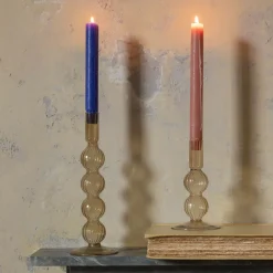 Sand Brown Bubble Candle Holders