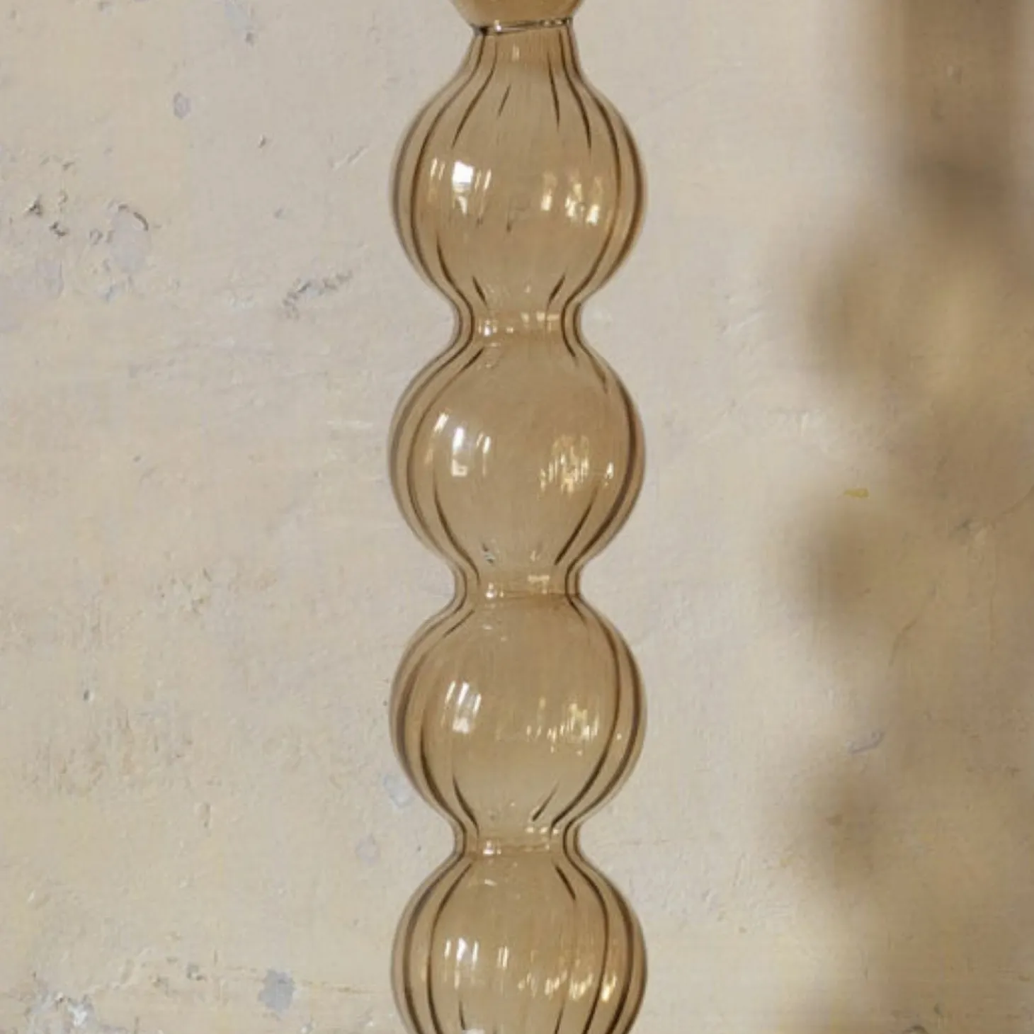 Sand Brown Bubble Candle Holders