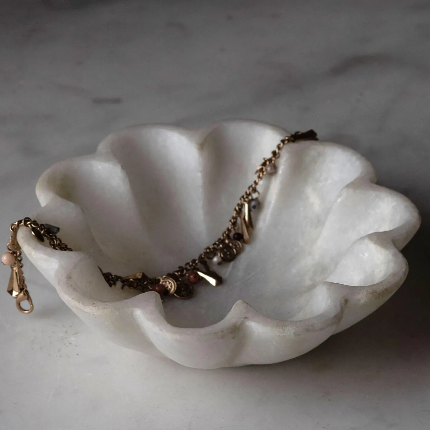 Scalloped Marble Trinket Dish