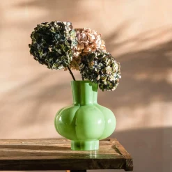 Scalloped Mint Green Vase
