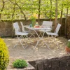 Seigle White Balcony Table and Four Chairs Set