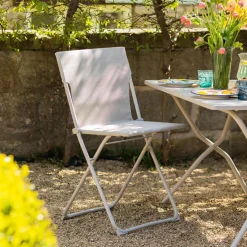 Seigle White Balcony Table and Four Chairs Set