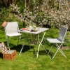 Seigle White Balcony Table and Two Chairs Set