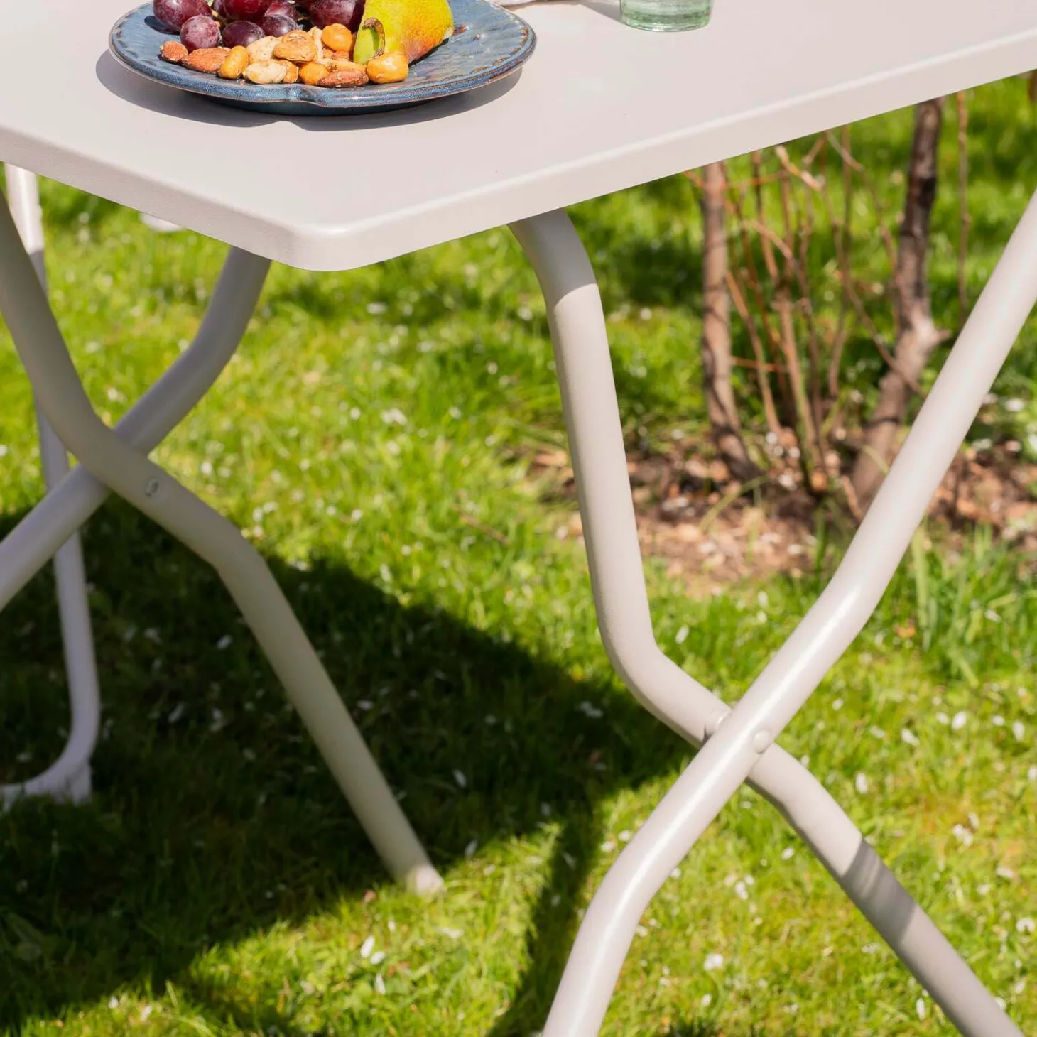 Seigle White Balcony Table and Two Chairs Set