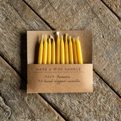 Set of 10 Beeswax Birthday Candles