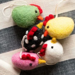 Set of Five Chick Hanging Decorations
