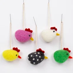 Set of Five Chick Hanging Decorations